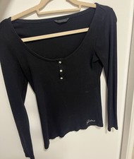 Damen schwarzes guess - schwarzes, oberteil