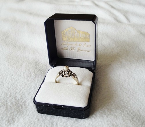 585 gelbgold ring - 585, perle