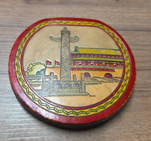 Leder etui puderdose - etui,