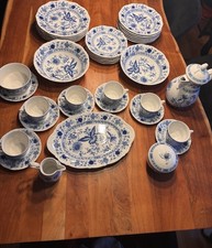 Alt Mitterteich Porzellan 36 Teile Set Echt Kobalt Blau Zwiebelmuster