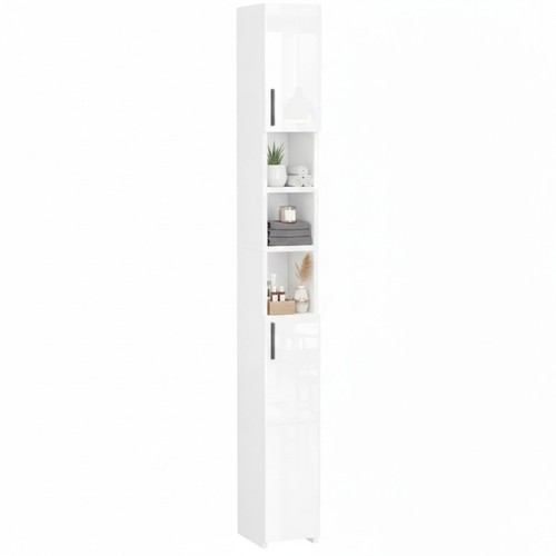 Badhochschrank weiß hochglanz - weiß,