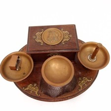 Raucherset Holz Messing alte