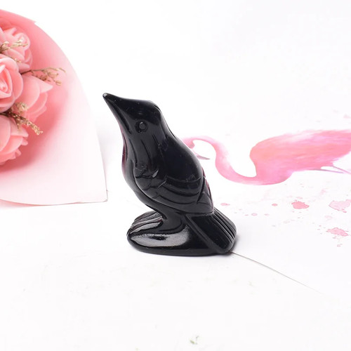 Obsidian kristall vogel figur - vogel,