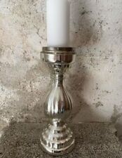 Glas Bauern Silber Kerzenständer Leuchter Deko Shabby Impressionen 