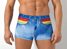 Men Gay Sexy Jeans Badehose/Boxer Größe M 