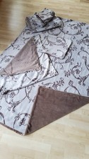 Wende Bettwäsche Cashma Plüsch Taupe Silber 6tlg.von HSE 135x200,80x80,40x40
