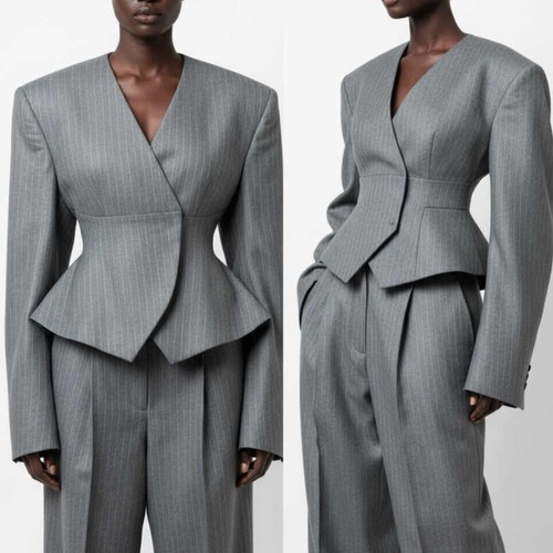 Nadelstreifen damenblazer mit - damenblazer,