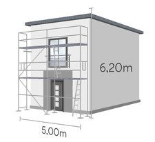 Gerüst 31 qm Baugerüst 5 x 6,2 m Alu-Sperrholzbelag Stirnrahmen | piemar.de ]