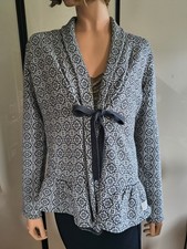 ODD MOLLY Jacquard Cardigan, Gr. 3, anthrazit-weiß