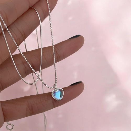 Doppelkette herz sterling - doppelkette,