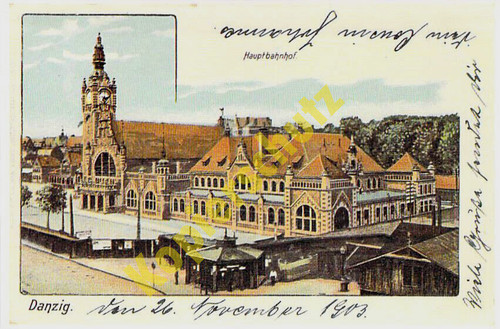 Danzig gdansk hauptbahnhof - ak,