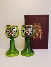 2 Schoppen Gläser, mit Grafenwappen, Adel, Emaille-Malerei, Egermann, um 1850