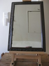 Jugendstil Gründerzeit Spiegel Holz braun floral mit Dekorfries 50*33cm TOP