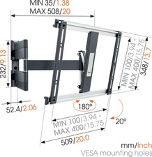 Vogel's THIN 445 ExtraThin Schwenkbare TV-Wandhalterung (Schwarz)