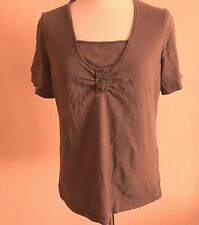 StretchT-Shirt v. Olsen, Gr. 38/40 braun, Nieten/Pailletten neuwertig