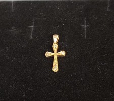 Champagner Diamant Goldanhänger (375er) /  Kreuz  (mit Zertifikat)