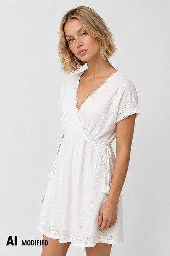 Hailys damen kleid weiß - kleid,