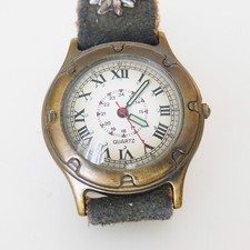 Trachten-Armbanduhr digi-tech, Quartz, Lederband Silberelemente