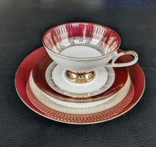 1930 GKC Bavaria Porzellan Sammeltasse Sammelgedeck Kaffee Gold Rot Set Gedeck