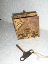 Antikes Uhrwerk + Pendelfeder +  Schlüssel, Paletten-Anker-Hemmung, ca. 1920