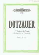 Musik Noten -- Edition Peters 5956 Dotzauer 113 Violoncello-Etüden Bd. I Nr. 1-3