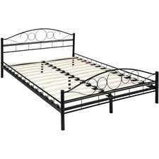 Metallbett mit Lattenrost im romantischen Design schwarz/schwarz B-Ware