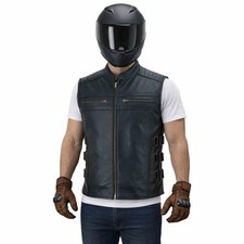 Mens Motorcycle Vest Leather