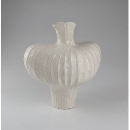 Vase weiß welle aus - weiß, keramik