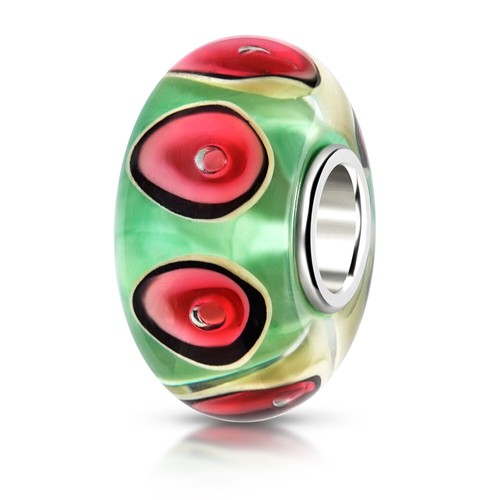Materia glas bead grün pink - bead,