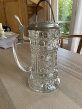 Bierkrug Zinndeckel BMF Zinn Glas Handschliff Bierseidel