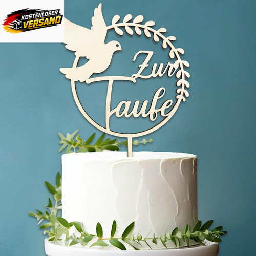 Holz cake topper taufe torten - holz,