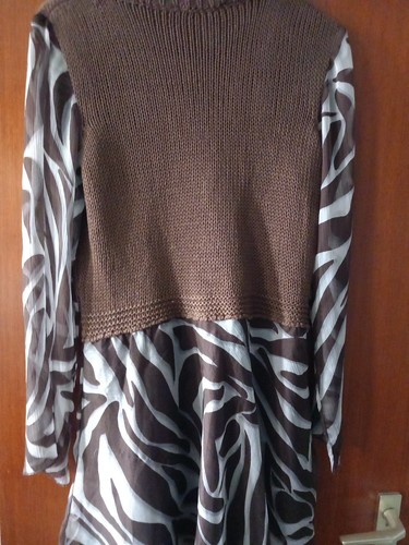 Longbluse mit strickeinsatz - longbluse,