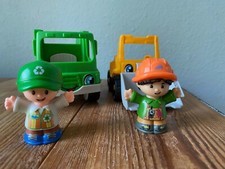 FISHER PRICE Little People, Bagger + Figur, Müllabfuhr + Figur