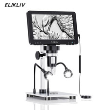 Elikliv 1200X Digitales Mikroskop HD Kamera 7" LCD 1080p Münzlupe mit Licht