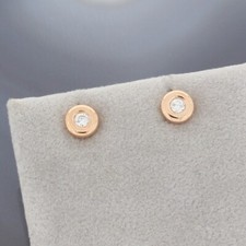 Wert 560 € Solitär Brillant Ohrringe (0,10 ct) 750 18 Karat Rose Gold