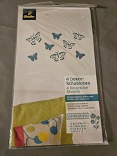 Tschibo 4 Dekor Wand Schablone Schmetterlinge Bordüre Buchstaben Blume OVP