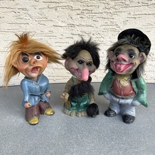 3x Heico Figur Wackelkopf Troll Wurzelsepp Vintage 60er 70er Deko