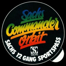 Werbe Aufkleber - Sachs Commander Orbit Fahrrad - 9x9cm - Vintage 80er 90er
