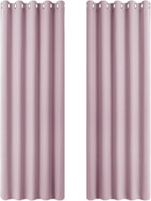 Verdunklungsvorhänge Ösenvorhang Set 228 x 167cm Hellpink Gardinen Wohnzimmer