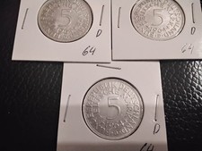 3 x 5 DM Silberadler 1964 D