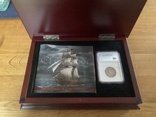 Seltene 2-Reales-Münze vom legendären Schiff "El Cazador" in Sammlerbox