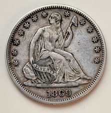 1/2  Dollar  Half Dollar 1869