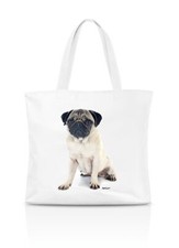 Einkaufstasche - beiger Mops -