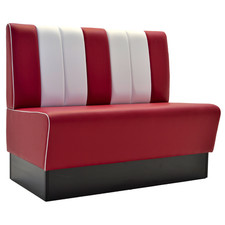 Gastro Sitzbank Americano Retro | Dinerbank Rot & Weiß | 120 cm breit | Amerikan