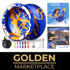 Yoyo Aluminium blau-gold faltbar für Kinder Anfänger Profi Spielzeug