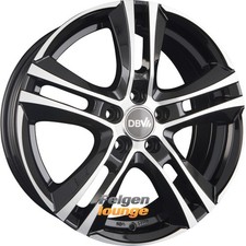 4 Alufelgen DBV ANDORRA II Schwarz Glänzend Front Poliert 6,5x16 ET47 5x108