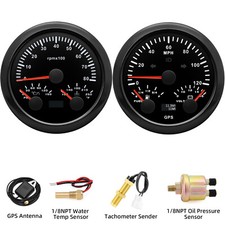 2 Gauge Set 85mm Black GPS