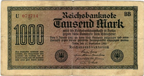 Reichsbanknote 1000 mark - reichsbanknote,
