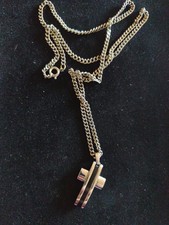 Kreuz Kette Edelstahl Silber mit Anhänger