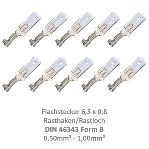 Flachstecker 3x0 8 - 10,